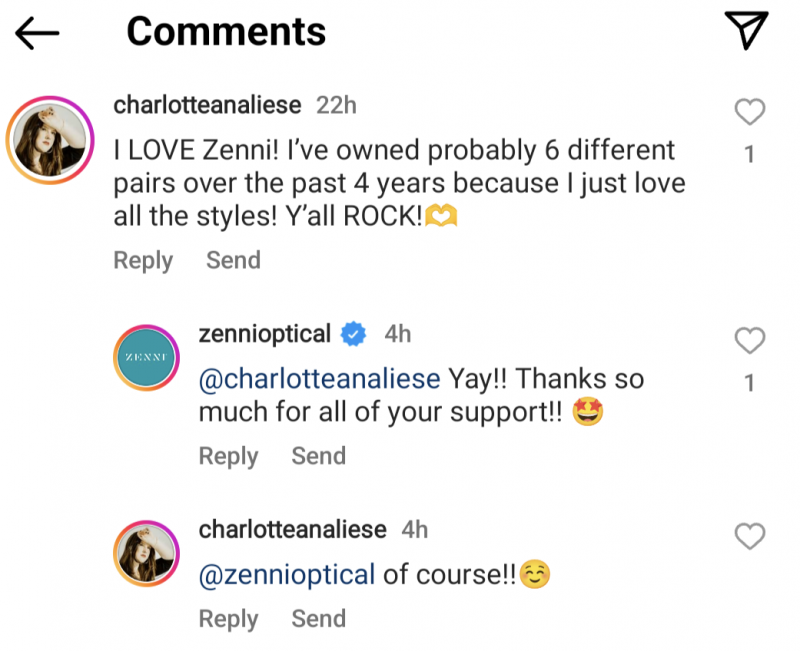   Exemple d'escolta social de Zenni