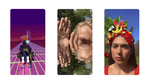 Gif di esempi di Facebook Spark AR.