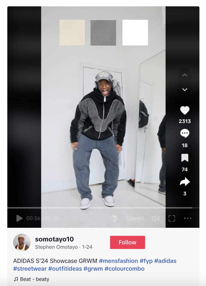   Un vídeo de estilo de Stephen Omotayo en TikTok.