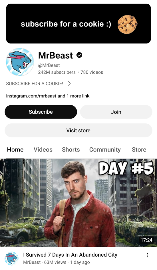   Influenceur YouTube MrBeast