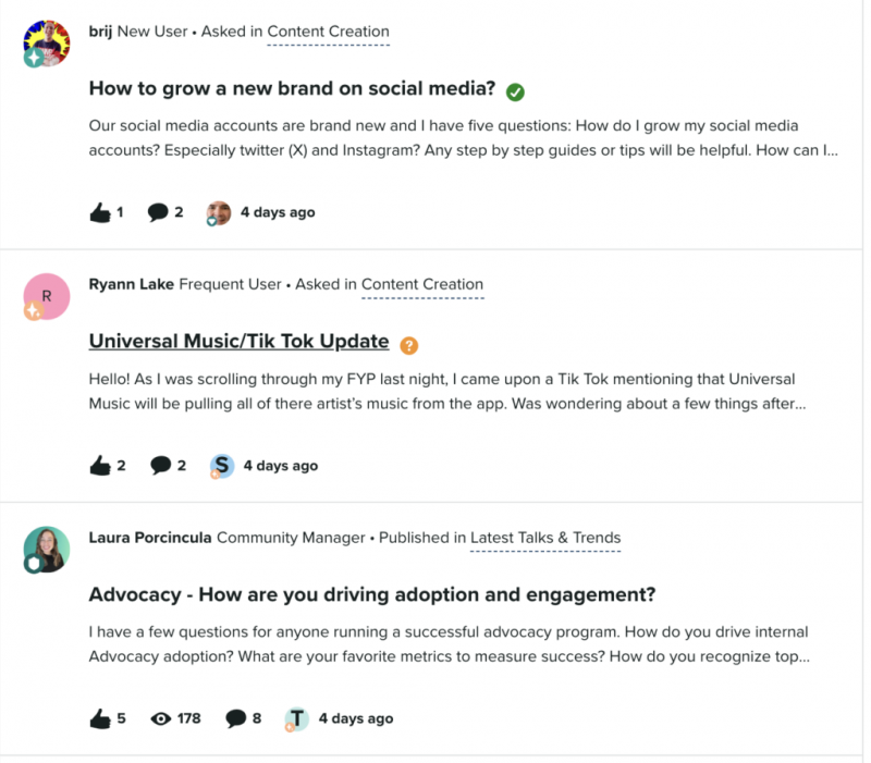   Brote's community channel, The Arboretum, that serves as a gathering place for 10,000 social and marketing professionals to connect for support, ideas, questions and industry updates.