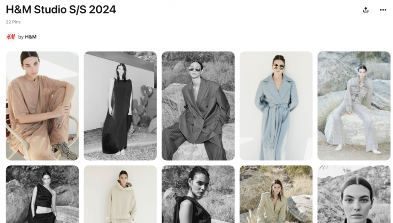   H&M's Pinterest feed shows all their new summer and spring collections
