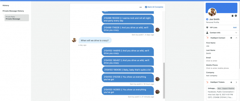   Brotar's Hubspot social media intergration dasboard that enables you to link relevant social profiles to HubSpot contacts and then view, edit, create and comment on all HubSpot tickets directly from Sprout.
