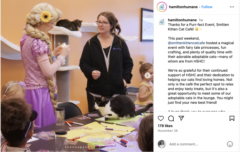   ハミルトン・ヒューメインに関するFacebookの投稿's adoption event at a cat cafe 