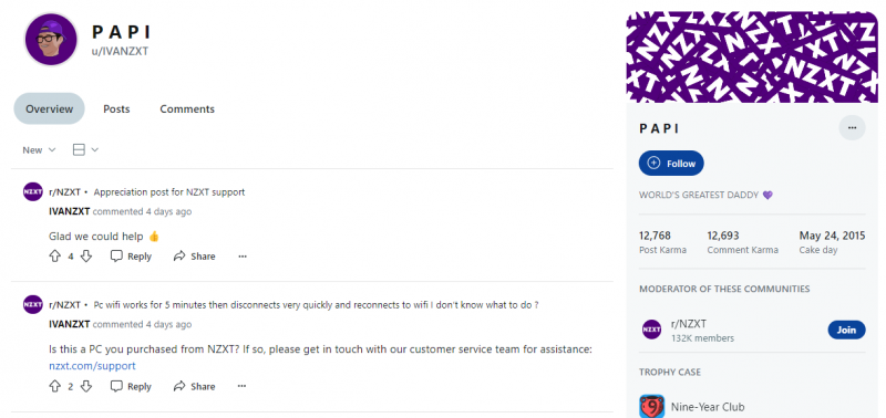   Rappresentante dell'assistenza clienti NZXT