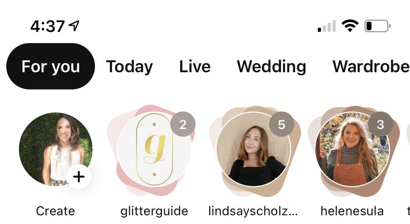 Uno screenshot di Pinterest