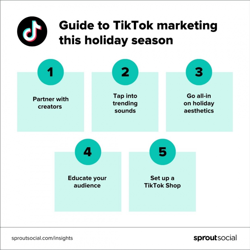 Una visualización de datos que demuestra los pasos que puede seguir para crear una estrategia de marketing navideña exitosa en TikTok