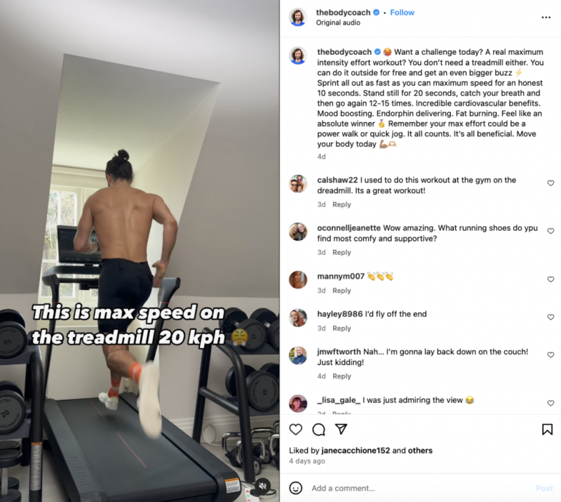   Joe Wicks は Instagram で 470 万人のフォロワーを誇り、このようなビデオで人気があります。