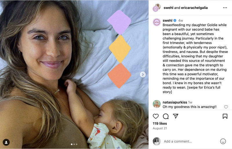   クリエイター Erica Rachel Galia と Swehl によるエリカについての Instagram カルーセル's breastfeeding journey 
