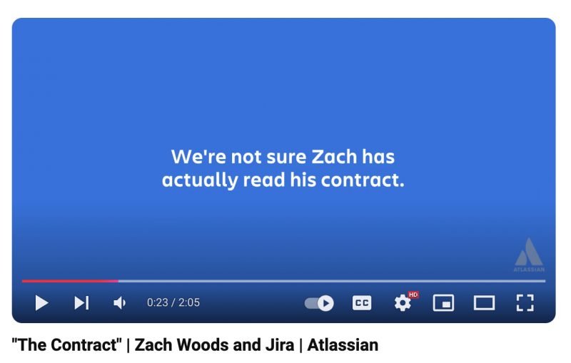  Vidéo de la campagne Atlassian Zach Woods sur YouTube.