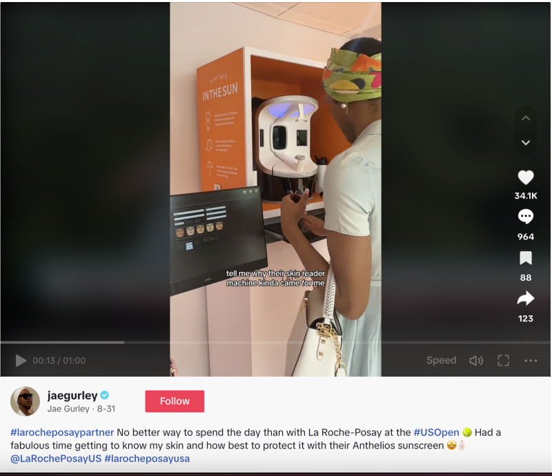   ला रोशे-पोसे में @JaeGurley का एक टिकटॉक वीडियो's brand activation at the US Open.