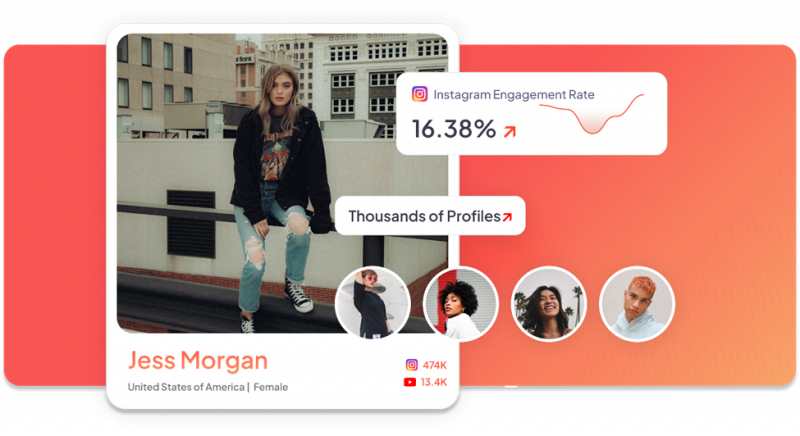 Desgloses de perfiles de personas influyentes que cumplen con criterios específicos encontrados en Sprout Social Influencer Marketing