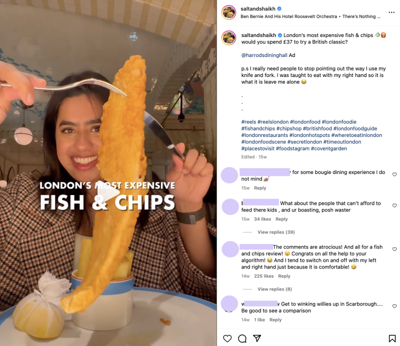   ロンドンに関するライラー・シャイクのインスタグラム投稿's fish and chips.