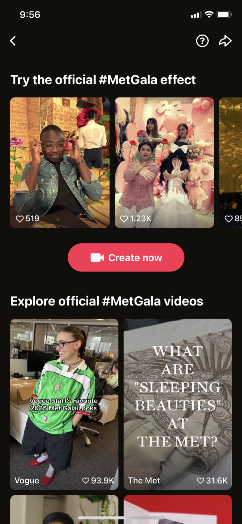 टिक टॉक's Met Gala portal where you can use the Met Gala creator effect and explore more Met Gala videos