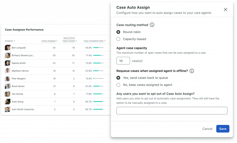 Una vista de com configurar Case Auto Assign a la plataforma Sprout Social.