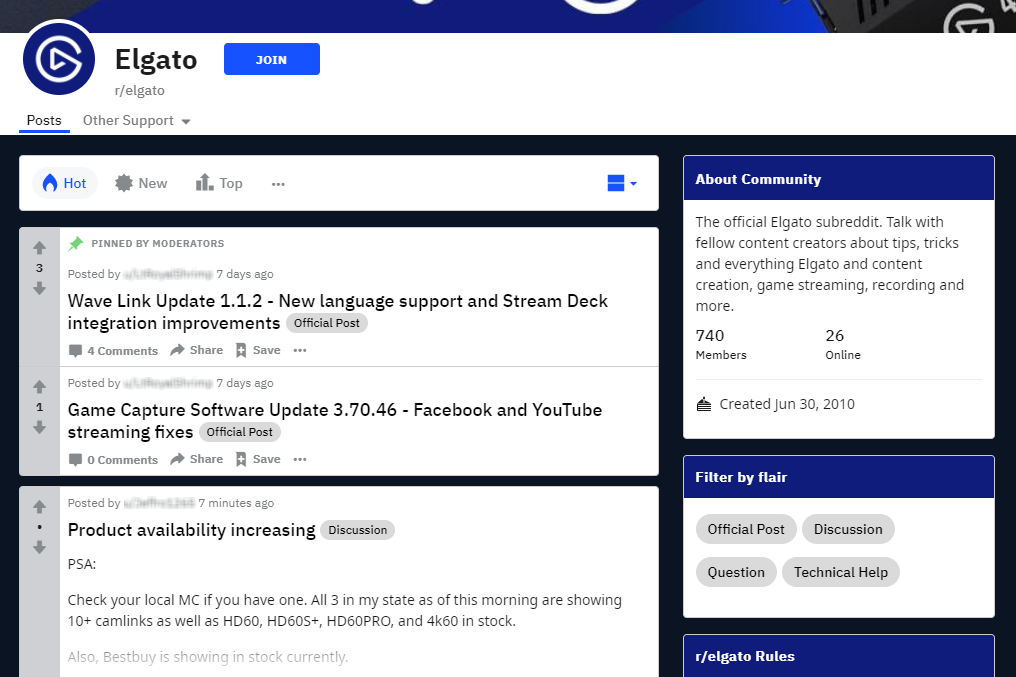 redditでのマーケティングは、elgatoのようにコミュニティサポートを提供することを意味します