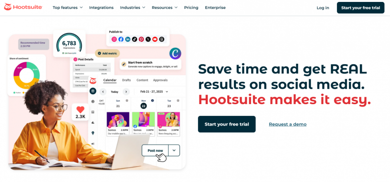   Hootsuite ofrece una serie de características para ayudar a administrar múltiples cuentas de redes sociales.