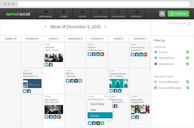 Calendario dei contenuti HASHTAGS